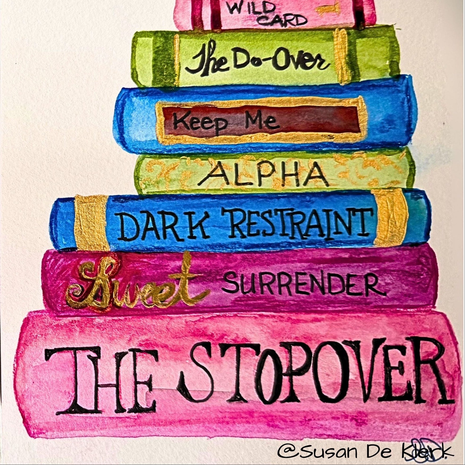 Illustration of books with titles and coffee cup on a white background.